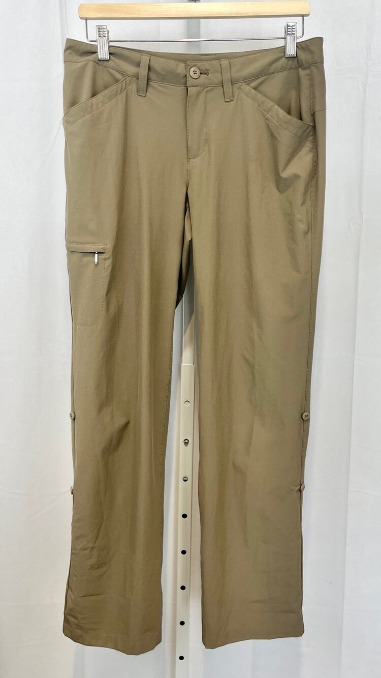 EDDIE BAUER Travex Roll Up Convertible Pants Zip Fly Stretch Khaki Tan Size 6